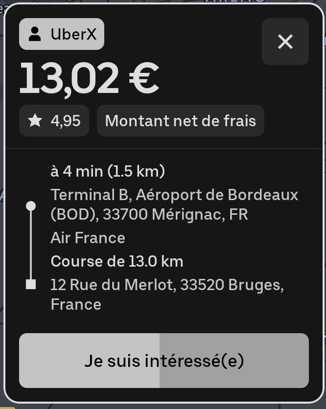Course 13,02€ pour 13km